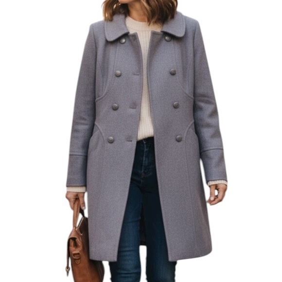 Halogen Jackets & Blazers - Halogen Wool Double Breasted Coat in Dusty Purple